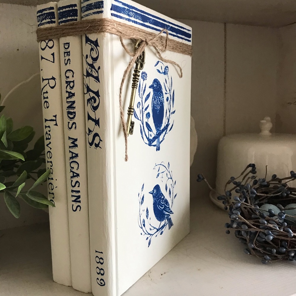 Handcrafted Distressed Up Styled Book Stack - Picture 8 of 8